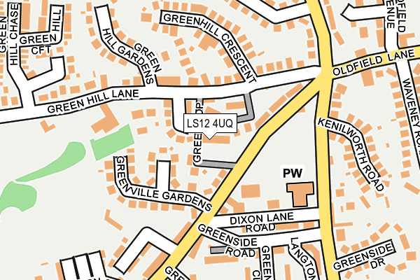 LS12 4UQ map - OS OpenMap – Local (Ordnance Survey)