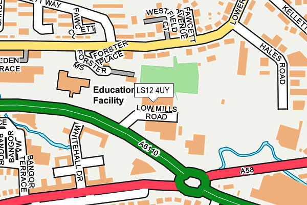 LS12 4UY map - OS OpenMap – Local (Ordnance Survey)