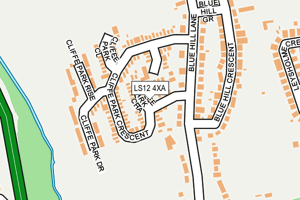 LS12 4XA map - OS OpenMap – Local (Ordnance Survey)