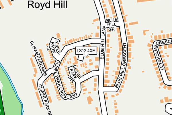 LS12 4XE map - OS OpenMap – Local (Ordnance Survey)