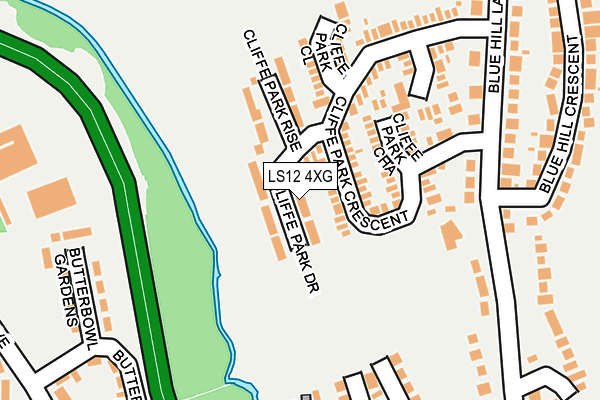 LS12 4XG map - OS OpenMap – Local (Ordnance Survey)