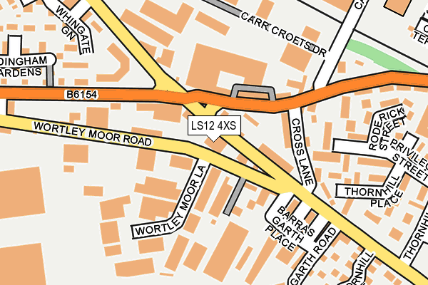 LS12 4XS map - OS OpenMap – Local (Ordnance Survey)