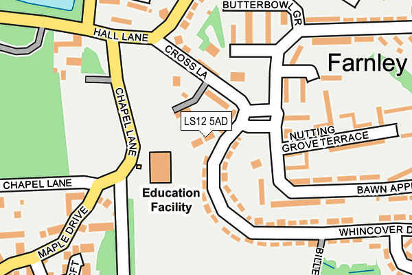 LS12 5AD map - OS OpenMap – Local (Ordnance Survey)
