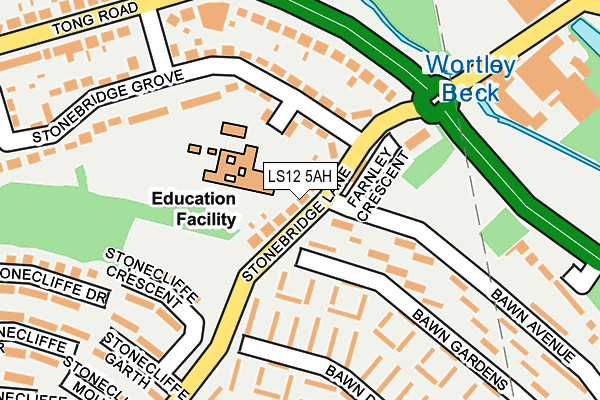 LS12 5AH map - OS OpenMap – Local (Ordnance Survey)
