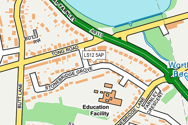 LS12 5AP map - OS OpenMap – Local (Ordnance Survey)