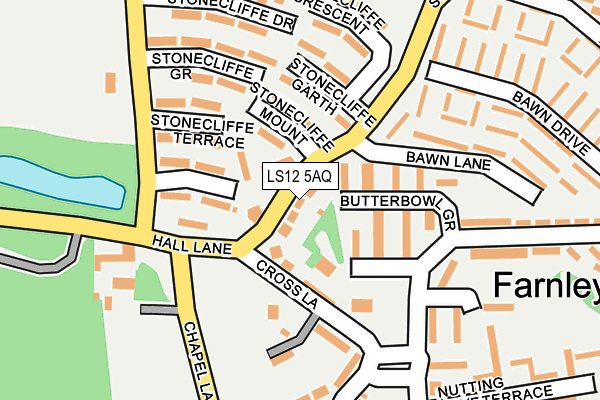 LS12 5AQ map - OS OpenMap – Local (Ordnance Survey)