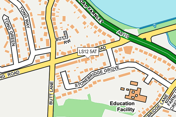 LS12 5AT map - OS OpenMap – Local (Ordnance Survey)