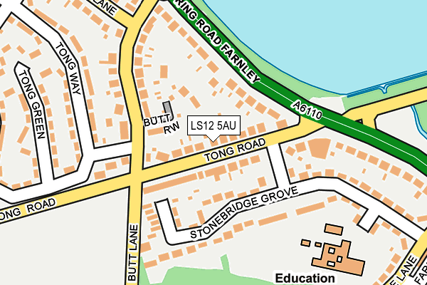 LS12 5AU map - OS OpenMap – Local (Ordnance Survey)