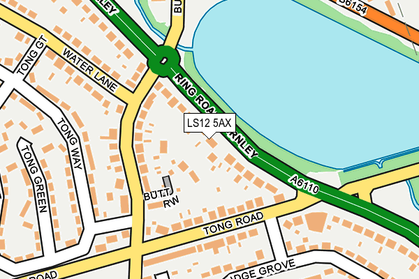 LS12 5AX map - OS OpenMap – Local (Ordnance Survey)