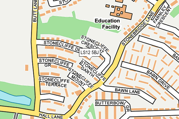 LS12 5BJ map - OS OpenMap – Local (Ordnance Survey)