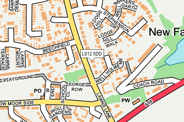 LS12 5DD map - OS OpenMap – Local (Ordnance Survey)
