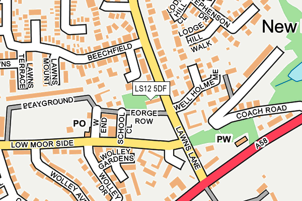 LS12 5DF map - OS OpenMap – Local (Ordnance Survey)
