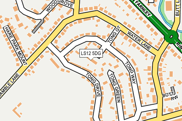 LS12 5DG map - OS OpenMap – Local (Ordnance Survey)