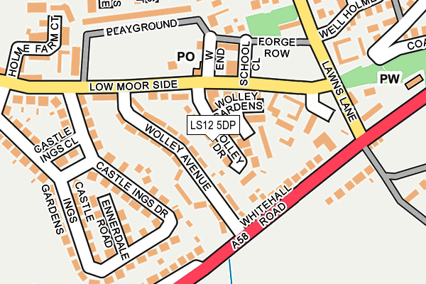 LS12 5DP map - OS OpenMap – Local (Ordnance Survey)