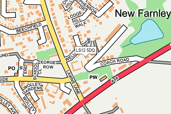 LS12 5DQ map - OS OpenMap – Local (Ordnance Survey)