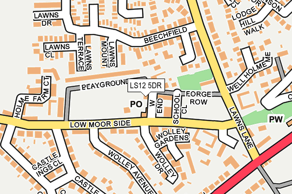 LS12 5DR map - OS OpenMap – Local (Ordnance Survey)