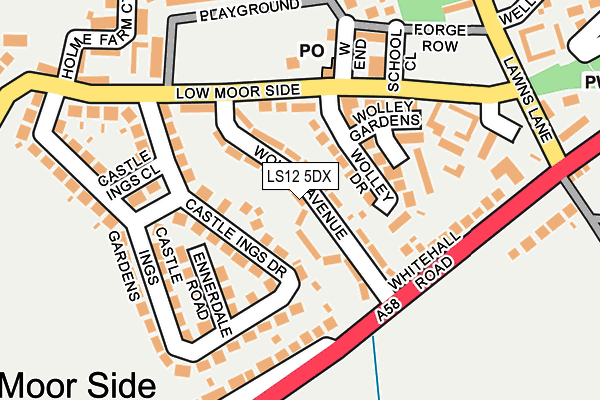 LS12 5DX map - OS OpenMap – Local (Ordnance Survey)