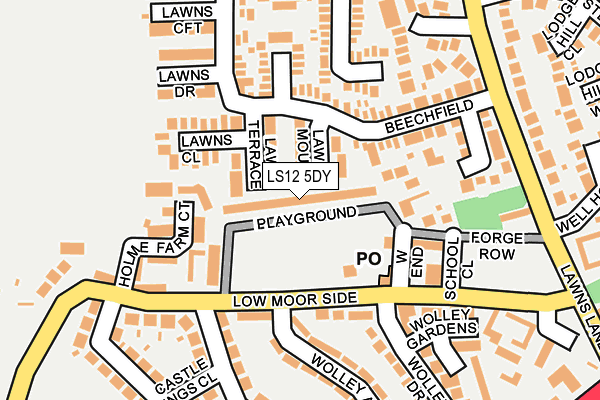 LS12 5DY map - OS OpenMap – Local (Ordnance Survey)