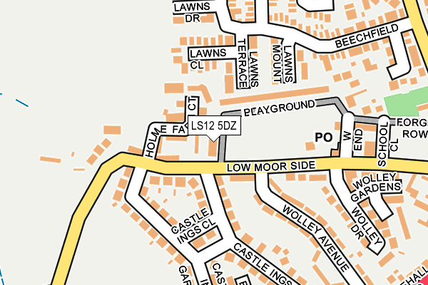 LS12 5DZ map - OS OpenMap – Local (Ordnance Survey)