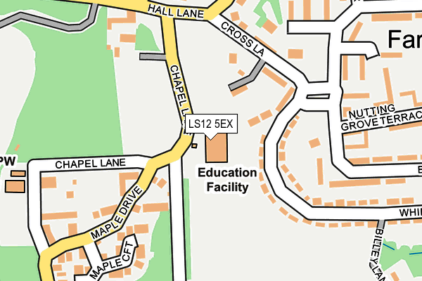 LS12 5EX map - OS OpenMap – Local (Ordnance Survey)