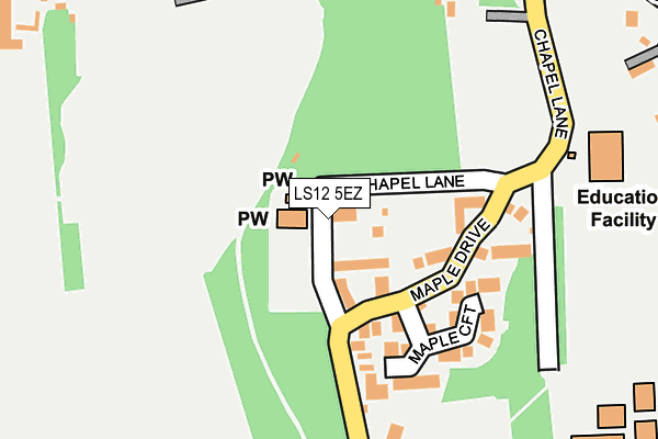 LS12 5EZ map - OS OpenMap – Local (Ordnance Survey)