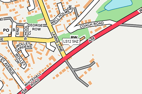 LS12 5HZ map - OS OpenMap – Local (Ordnance Survey)