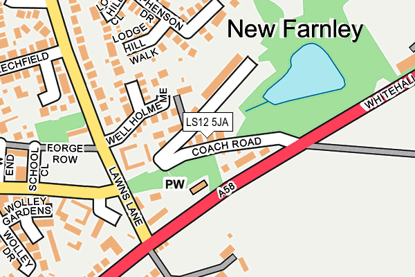 LS12 5JA map - OS OpenMap – Local (Ordnance Survey)