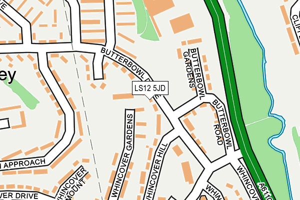 LS12 5JD map - OS OpenMap – Local (Ordnance Survey)