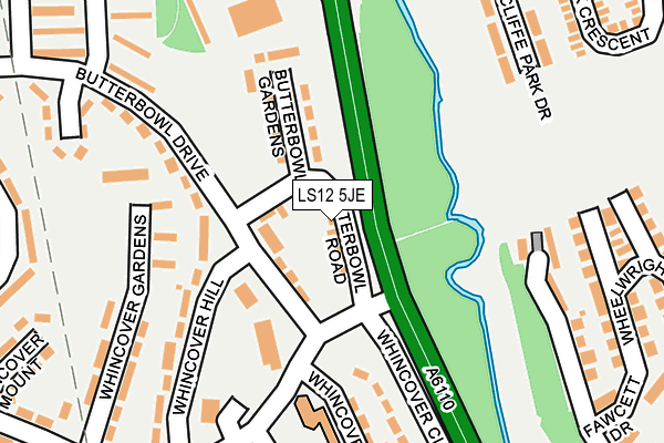 LS12 5JE map - OS OpenMap – Local (Ordnance Survey)