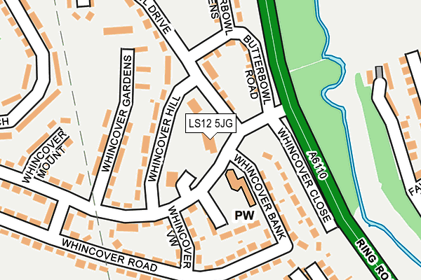 LS12 5JG map - OS OpenMap – Local (Ordnance Survey)