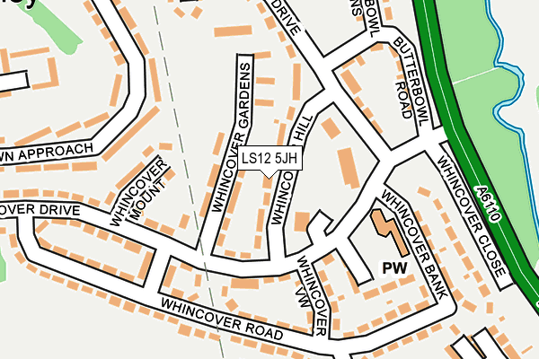 LS12 5JH map - OS OpenMap – Local (Ordnance Survey)