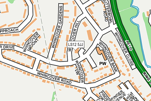 LS12 5JJ map - OS OpenMap – Local (Ordnance Survey)