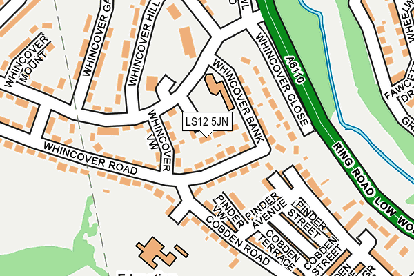 LS12 5JN map - OS OpenMap – Local (Ordnance Survey)