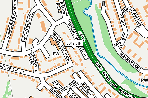 LS12 5JP map - OS OpenMap – Local (Ordnance Survey)