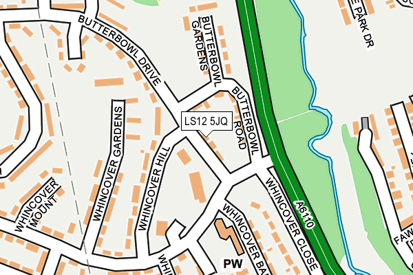 LS12 5JQ map - OS OpenMap – Local (Ordnance Survey)