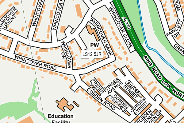 LS12 5JR map - OS OpenMap – Local (Ordnance Survey)