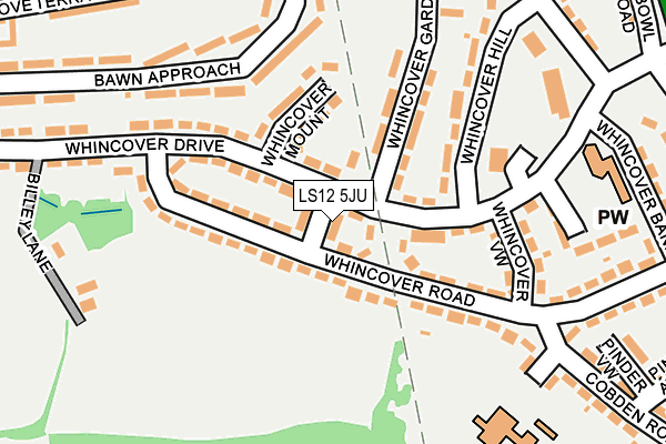 LS12 5JU map - OS OpenMap – Local (Ordnance Survey)