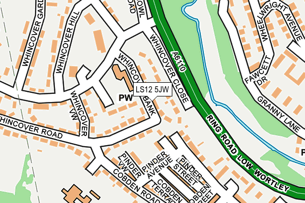 LS12 5JW map - OS OpenMap – Local (Ordnance Survey)