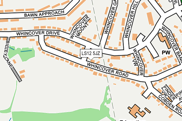 LS12 5JZ map - OS OpenMap – Local (Ordnance Survey)