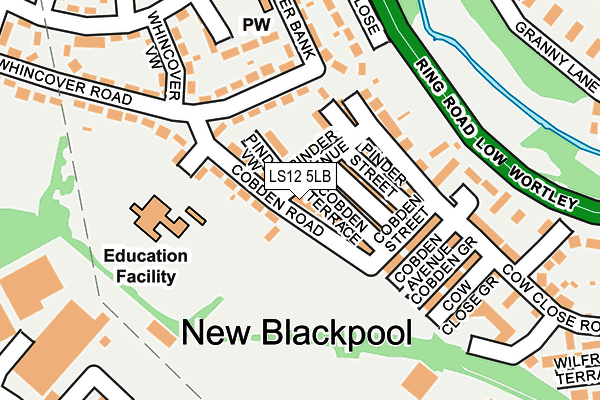 LS12 5LB map - OS OpenMap – Local (Ordnance Survey)