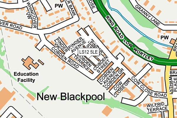 LS12 5LE map - OS OpenMap – Local (Ordnance Survey)