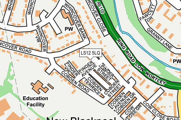 LS12 5LQ map - OS OpenMap – Local (Ordnance Survey)