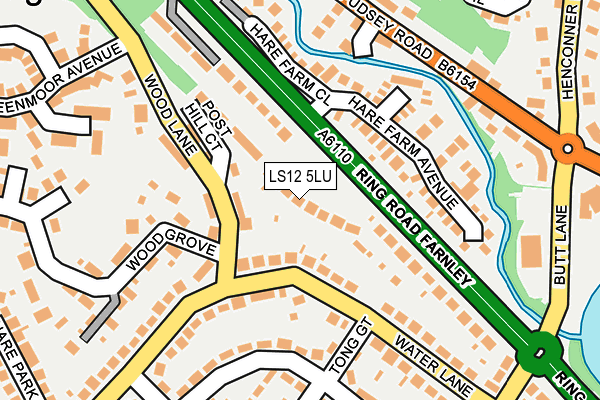 LS12 5LU map - OS OpenMap – Local (Ordnance Survey)