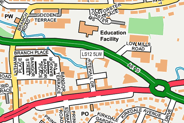 LS12 5LW map - OS OpenMap – Local (Ordnance Survey)