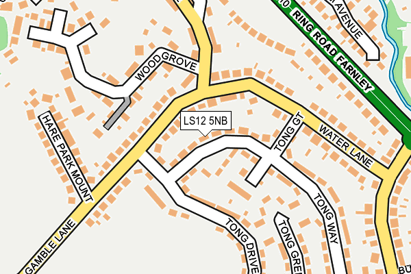 LS12 5NB map - OS OpenMap – Local (Ordnance Survey)