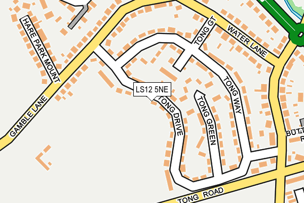 LS12 5NE map - OS OpenMap – Local (Ordnance Survey)