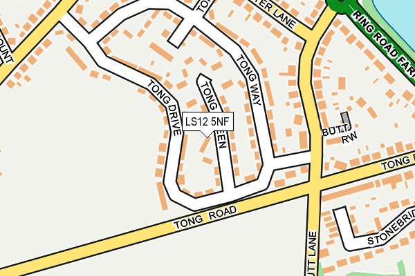 LS12 5NF map - OS OpenMap – Local (Ordnance Survey)