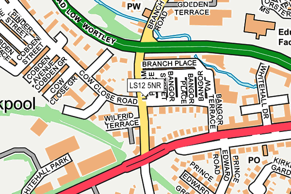 LS12 5NR map - OS OpenMap – Local (Ordnance Survey)