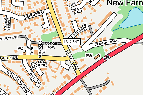 LS12 5NT map - OS OpenMap – Local (Ordnance Survey)