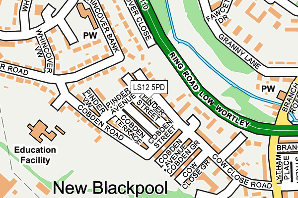 LS12 5PD map - OS OpenMap – Local (Ordnance Survey)